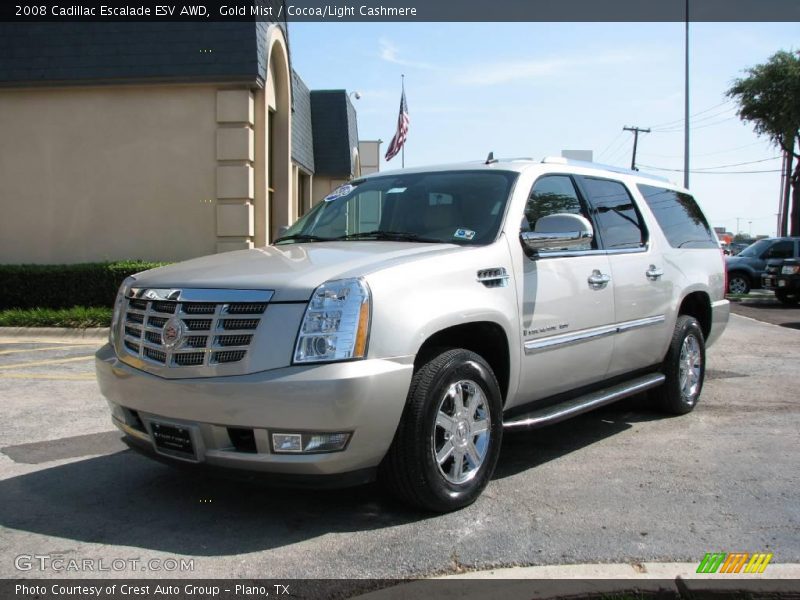 Gold Mist / Cocoa/Light Cashmere 2008 Cadillac Escalade ESV AWD
