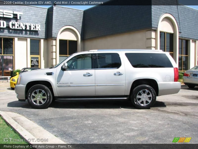 Gold Mist / Cocoa/Light Cashmere 2008 Cadillac Escalade ESV AWD