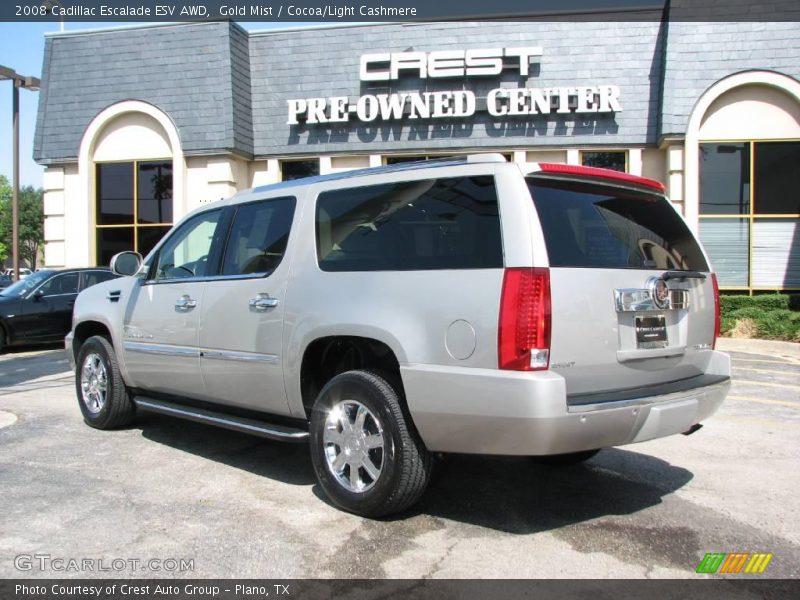 Gold Mist / Cocoa/Light Cashmere 2008 Cadillac Escalade ESV AWD