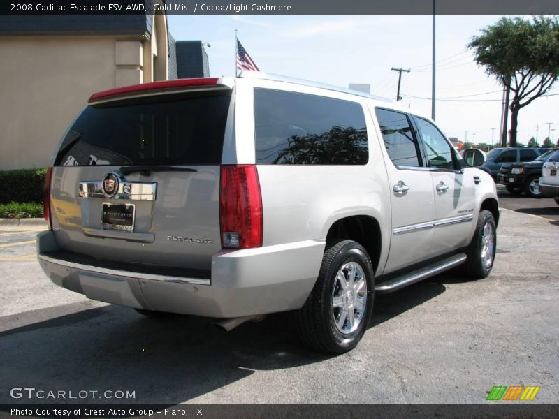 Gold Mist / Cocoa/Light Cashmere 2008 Cadillac Escalade ESV AWD