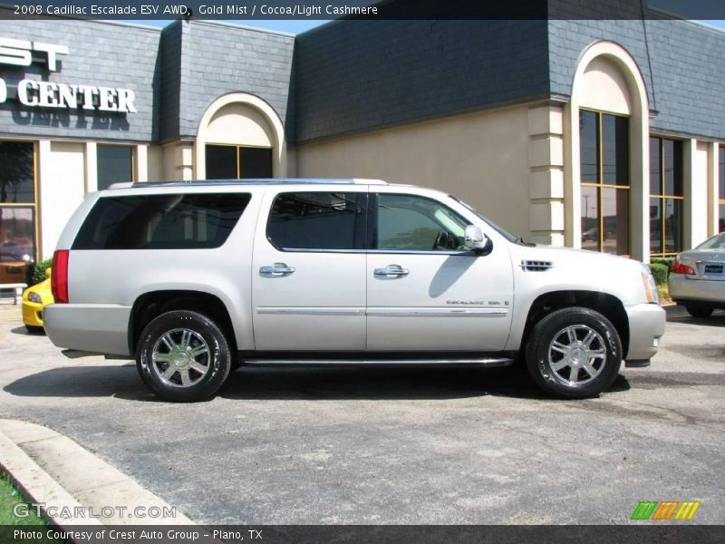 Gold Mist / Cocoa/Light Cashmere 2008 Cadillac Escalade ESV AWD