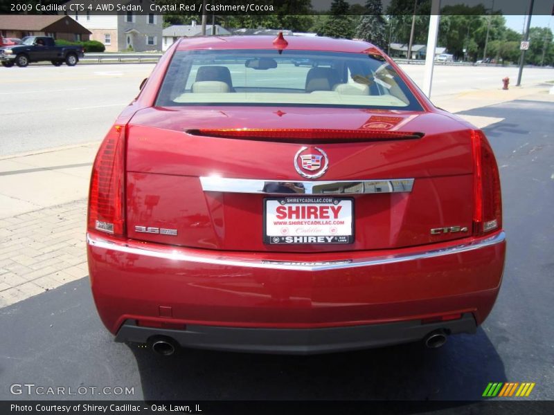 Crystal Red / Cashmere/Cocoa 2009 Cadillac CTS 4 AWD Sedan