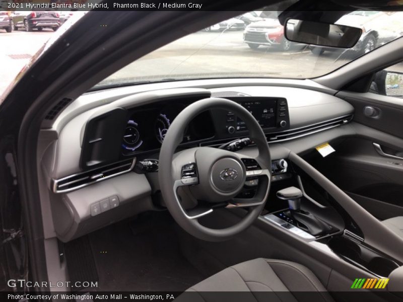 Phantom Black / Medium Gray 2021 Hyundai Elantra Blue Hybrid
