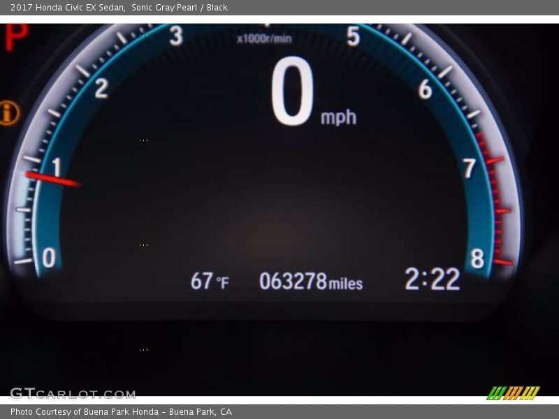 Sonic Gray Pearl / Black 2017 Honda Civic EX Sedan