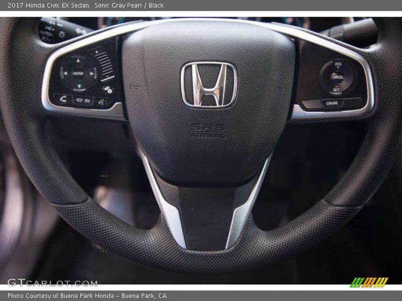 Sonic Gray Pearl / Black 2017 Honda Civic EX Sedan