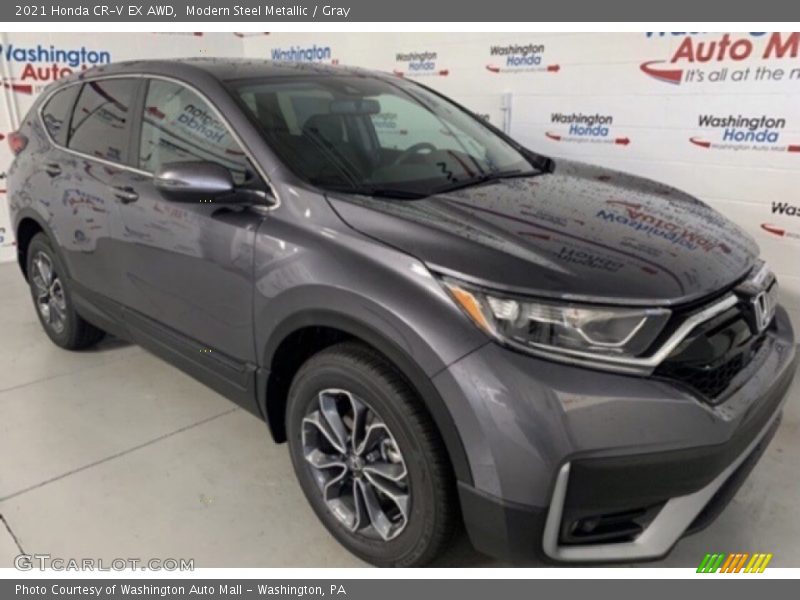 Modern Steel Metallic / Gray 2021 Honda CR-V EX AWD