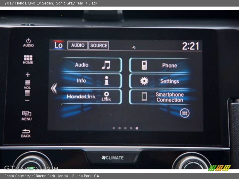 Sonic Gray Pearl / Black 2017 Honda Civic EX Sedan