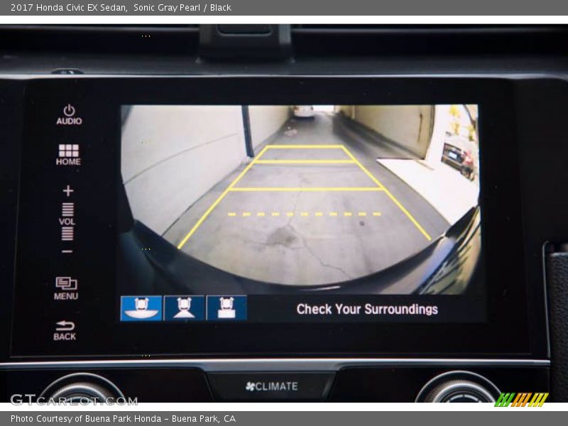Sonic Gray Pearl / Black 2017 Honda Civic EX Sedan