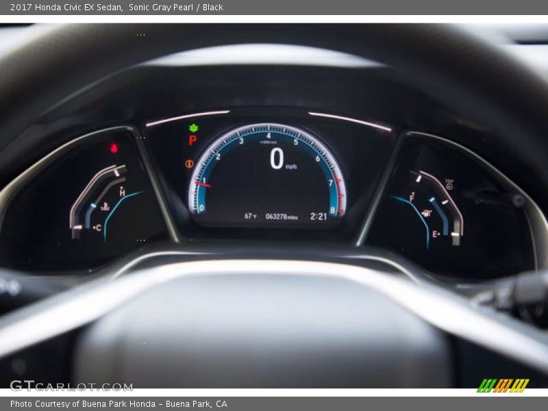 Sonic Gray Pearl / Black 2017 Honda Civic EX Sedan