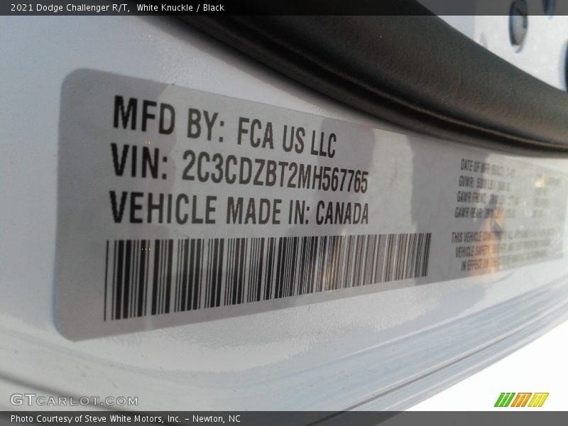 White Knuckle / Black 2021 Dodge Challenger R/T