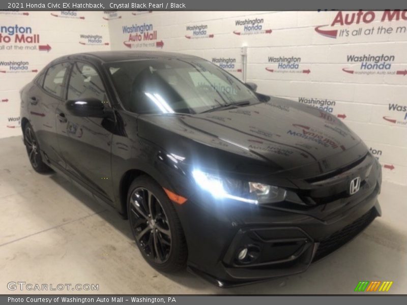 Crystal Black Pearl / Black 2021 Honda Civic EX Hatchback