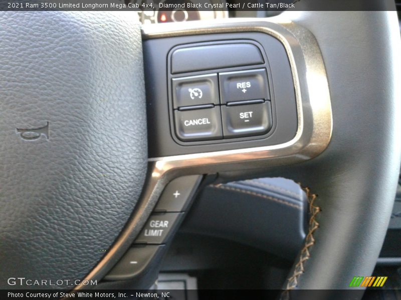 Diamond Black Crystal Pearl / Cattle Tan/Black 2021 Ram 3500 Limited Longhorn Mega Cab 4x4