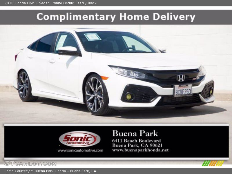 White Orchid Pearl / Black 2018 Honda Civic Si Sedan