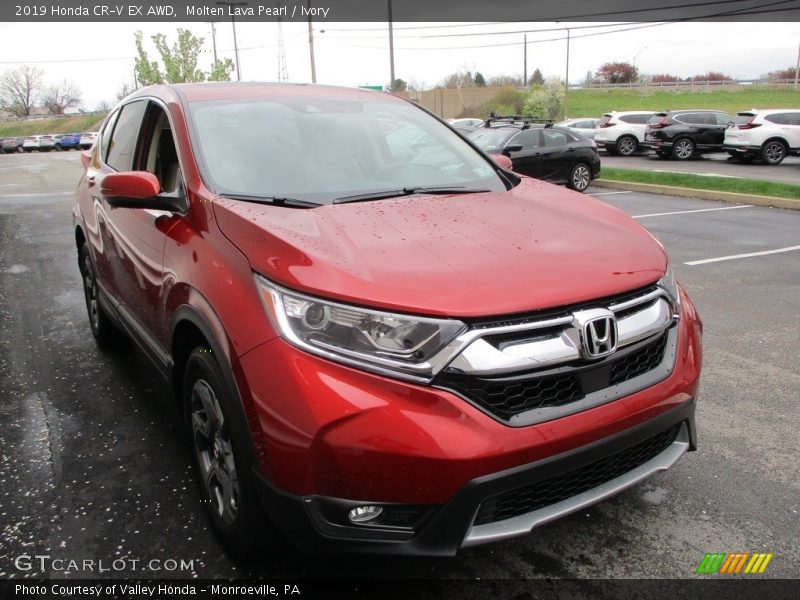 Molten Lava Pearl / Ivory 2019 Honda CR-V EX AWD