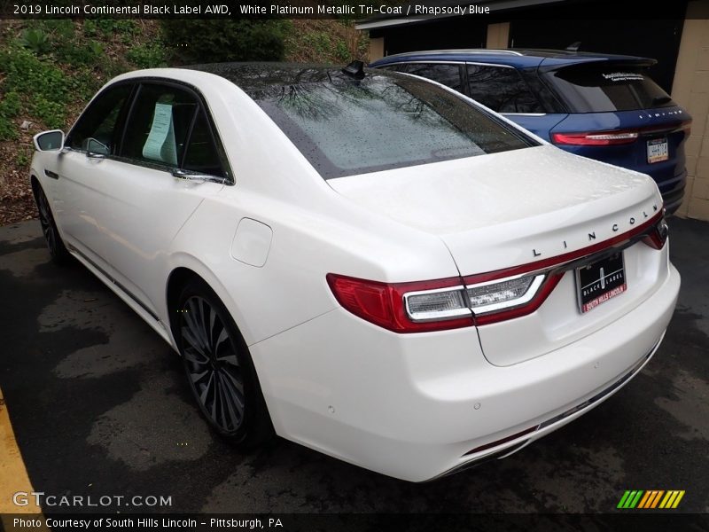 White Platinum Metallic Tri-Coat / Rhapsody Blue 2019 Lincoln Continental Black Label AWD