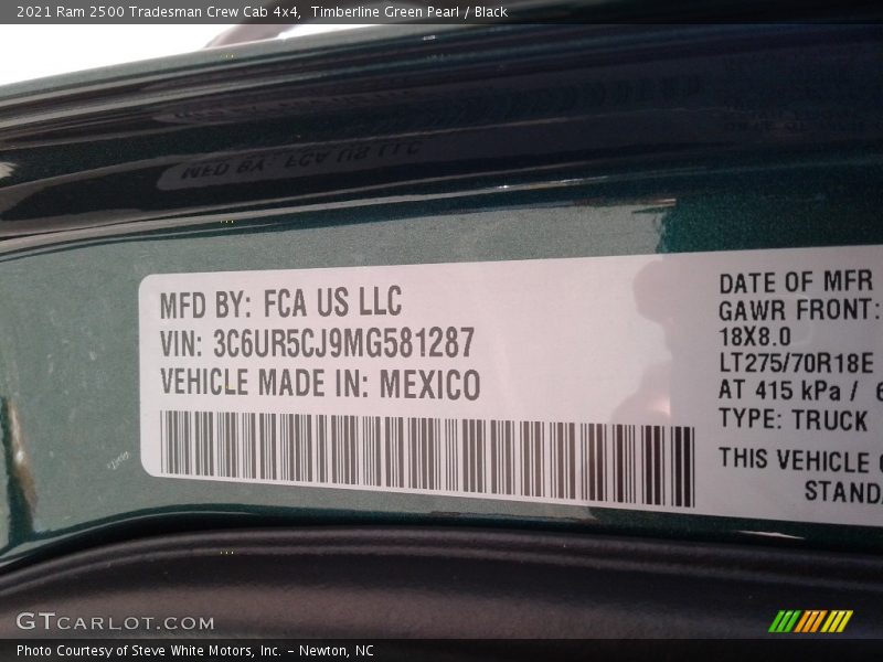 Timberline Green Pearl / Black 2021 Ram 2500 Tradesman Crew Cab 4x4