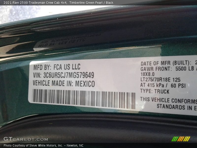 Timberline Green Pearl / Black 2021 Ram 2500 Tradesman Crew Cab 4x4