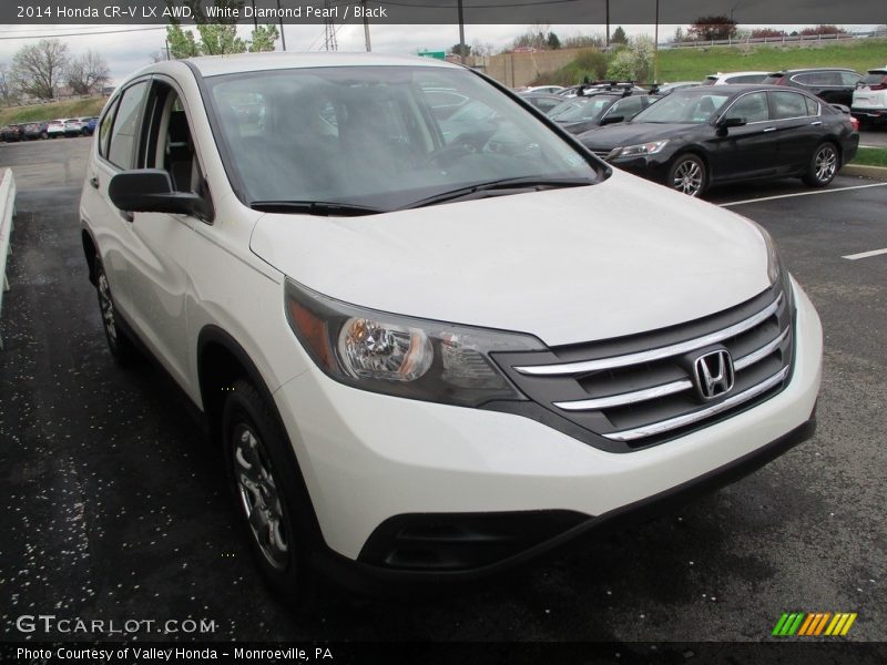 White Diamond Pearl / Black 2014 Honda CR-V LX AWD
