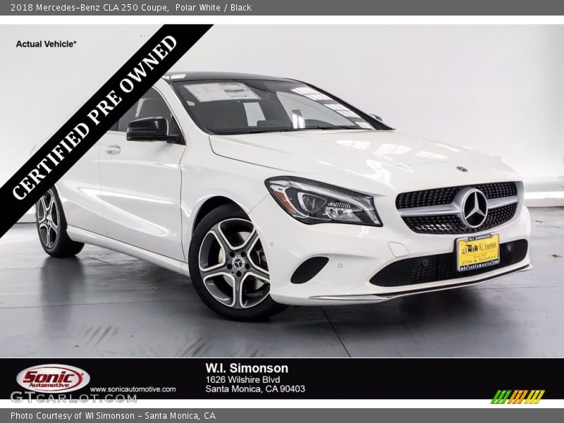 Polar White / Black 2018 Mercedes-Benz CLA 250 Coupe