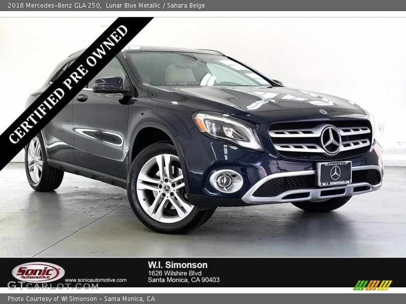 Lunar Blue Metallic / Sahara Beige 2018 Mercedes-Benz GLA 250