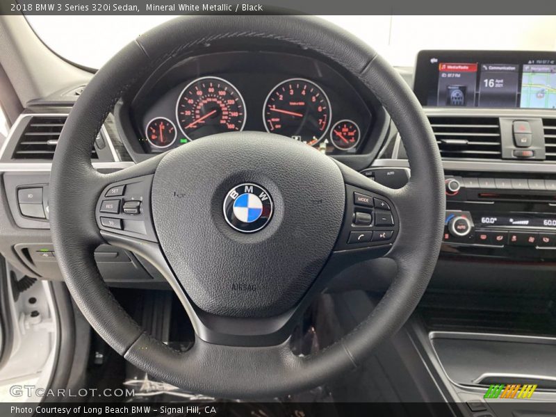 Mineral White Metallic / Black 2018 BMW 3 Series 320i Sedan