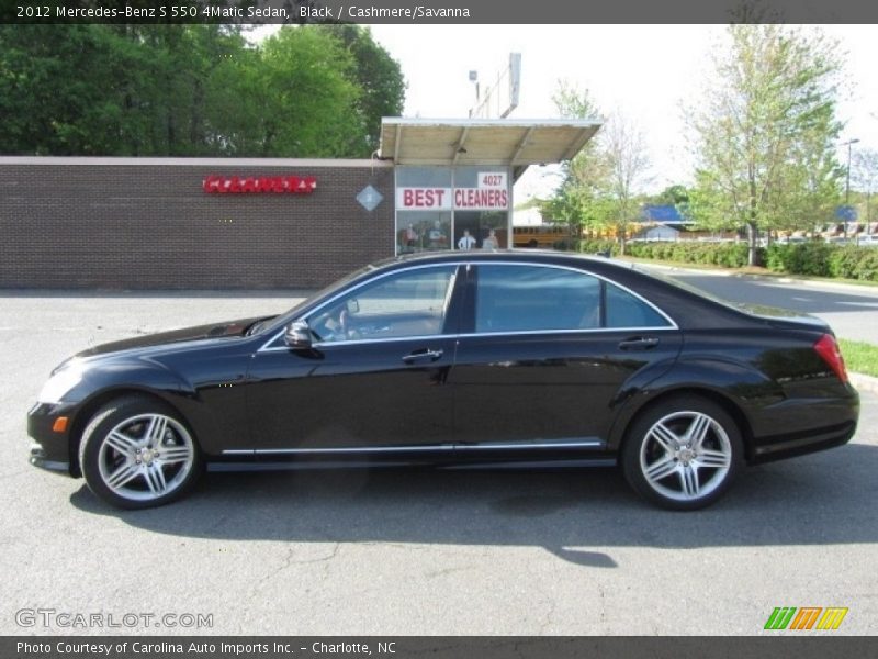 Black / Cashmere/Savanna 2012 Mercedes-Benz S 550 4Matic Sedan