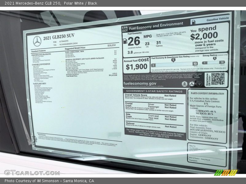 Polar White / Black 2021 Mercedes-Benz GLB 250