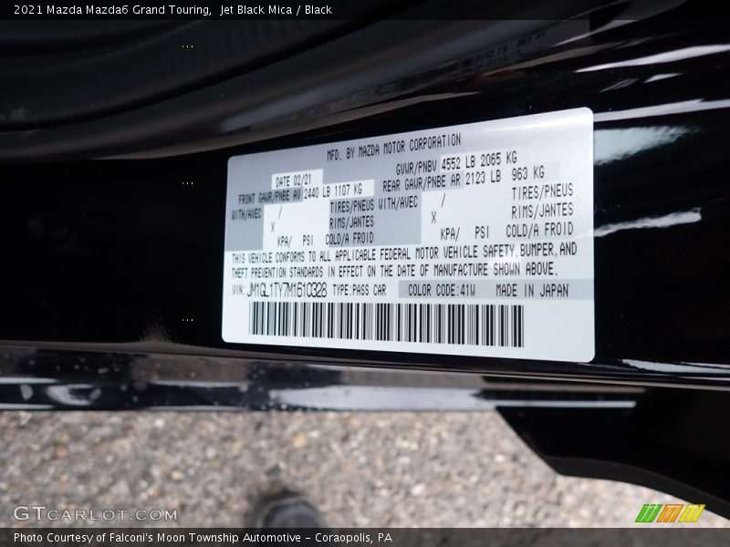 Jet Black Mica / Black 2021 Mazda Mazda6 Grand Touring