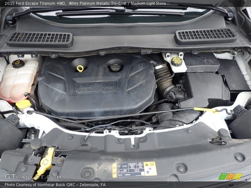 White Platinum Metallic Tri-Coat / Medium Light Stone 2015 Ford Escape Titanium 4WD