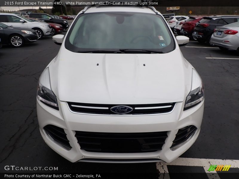 White Platinum Metallic Tri-Coat / Medium Light Stone 2015 Ford Escape Titanium 4WD