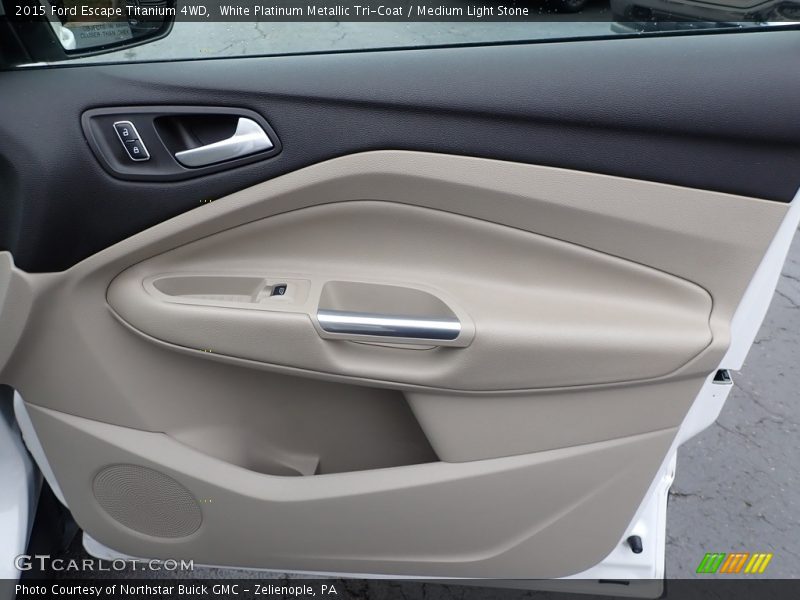 White Platinum Metallic Tri-Coat / Medium Light Stone 2015 Ford Escape Titanium 4WD