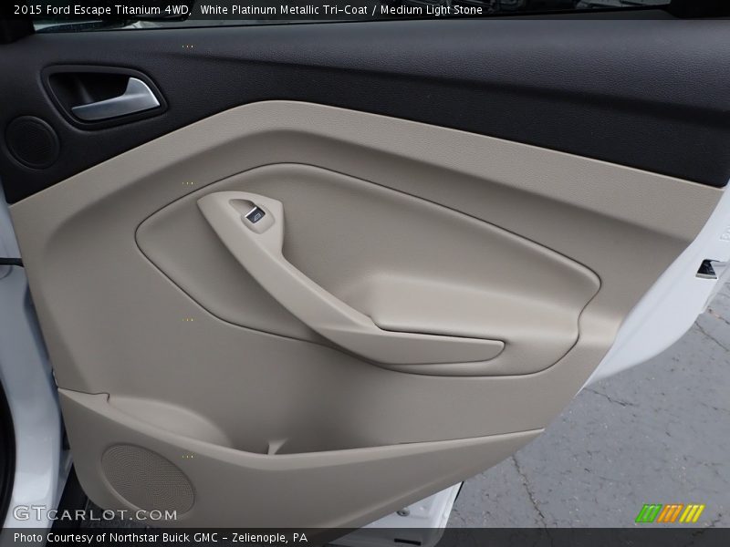 White Platinum Metallic Tri-Coat / Medium Light Stone 2015 Ford Escape Titanium 4WD