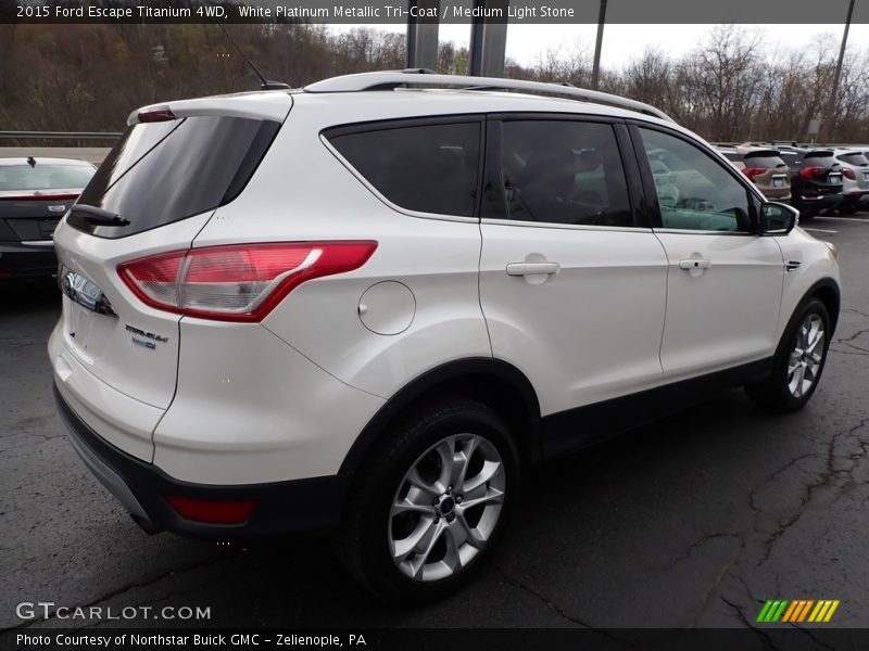 White Platinum Metallic Tri-Coat / Medium Light Stone 2015 Ford Escape Titanium 4WD