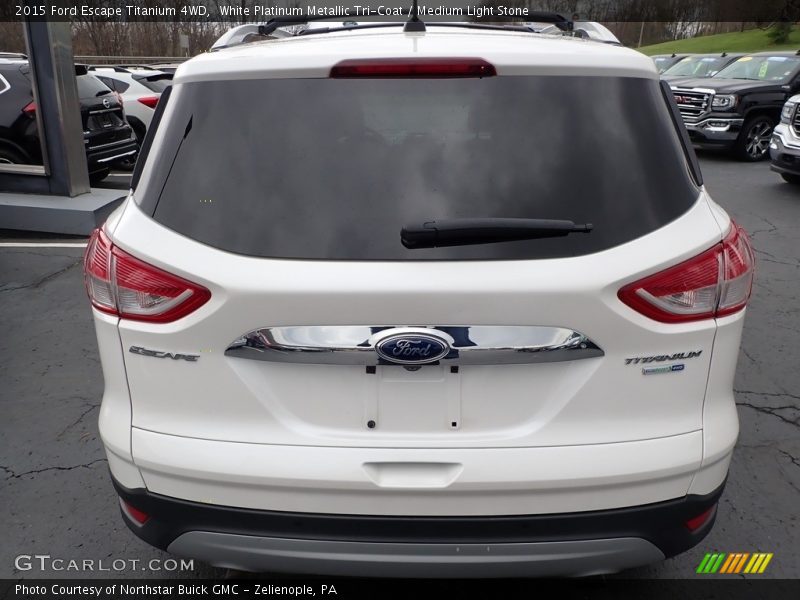 White Platinum Metallic Tri-Coat / Medium Light Stone 2015 Ford Escape Titanium 4WD