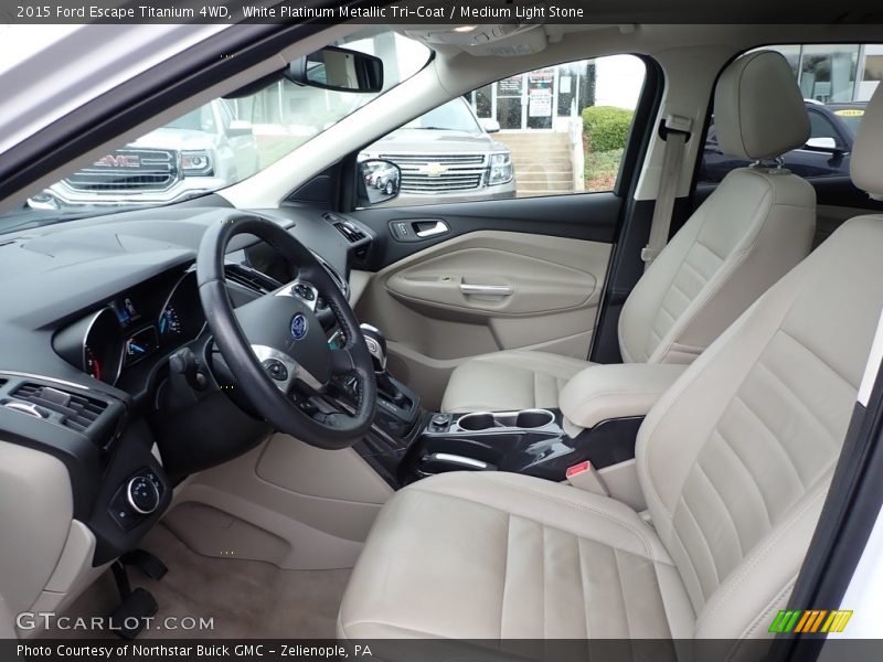 White Platinum Metallic Tri-Coat / Medium Light Stone 2015 Ford Escape Titanium 4WD