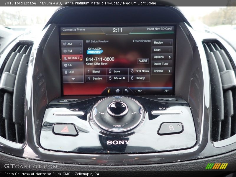 White Platinum Metallic Tri-Coat / Medium Light Stone 2015 Ford Escape Titanium 4WD