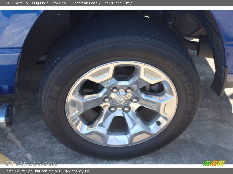 Blue Streak Pearl / Black/Diesel Gray 2019 Ram 1500 Big Horn Crew Cab