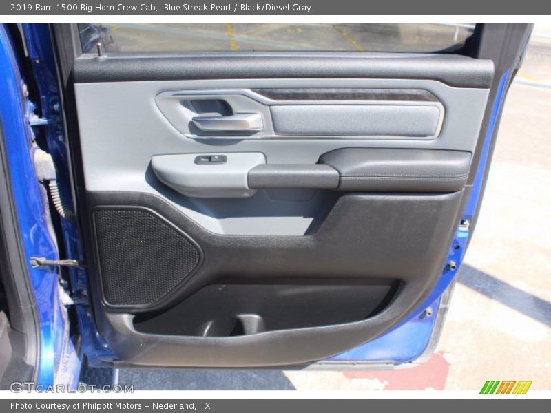 Blue Streak Pearl / Black/Diesel Gray 2019 Ram 1500 Big Horn Crew Cab
