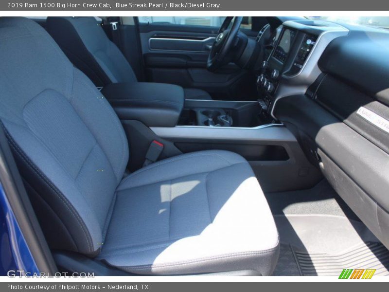 Blue Streak Pearl / Black/Diesel Gray 2019 Ram 1500 Big Horn Crew Cab