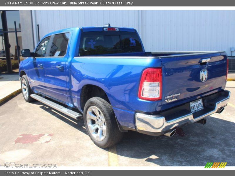 Blue Streak Pearl / Black/Diesel Gray 2019 Ram 1500 Big Horn Crew Cab