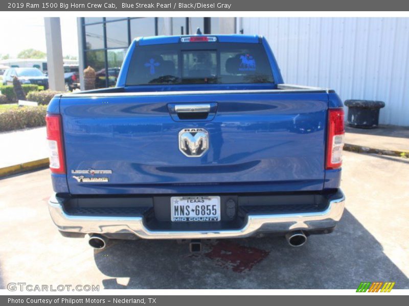 Blue Streak Pearl / Black/Diesel Gray 2019 Ram 1500 Big Horn Crew Cab