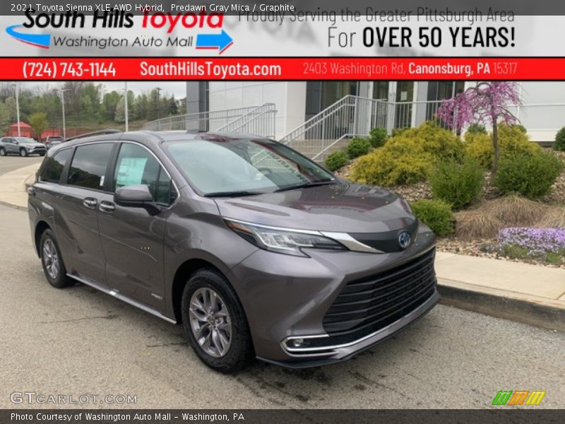 Predawn Gray Mica / Graphite 2021 Toyota Sienna XLE AWD Hybrid