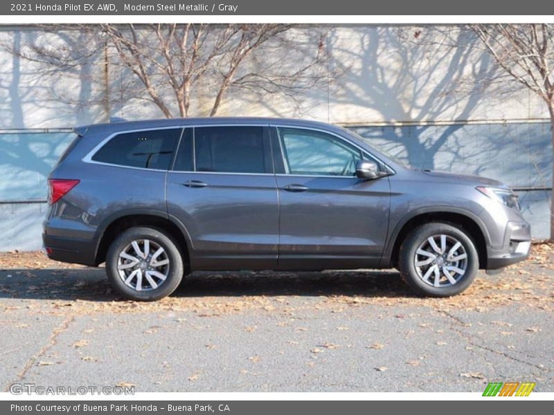 Modern Steel Metallic / Gray 2021 Honda Pilot EX AWD
