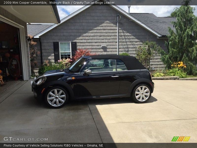 Midnight Black / Gravity Tuscan Beige Leather 2009 Mini Cooper Convertible