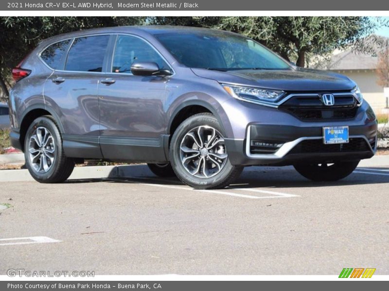 Modern Steel Metallic / Black 2021 Honda CR-V EX-L AWD Hybrid