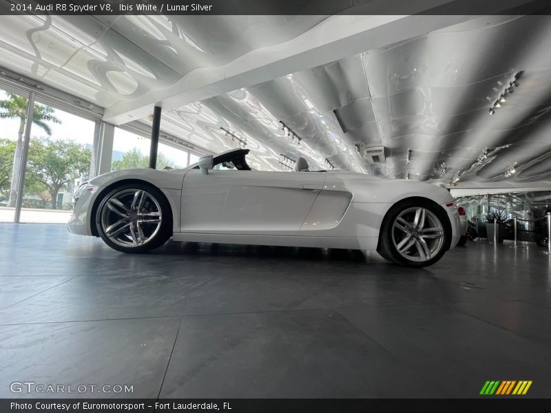 Ibis White / Lunar Silver 2014 Audi R8 Spyder V8