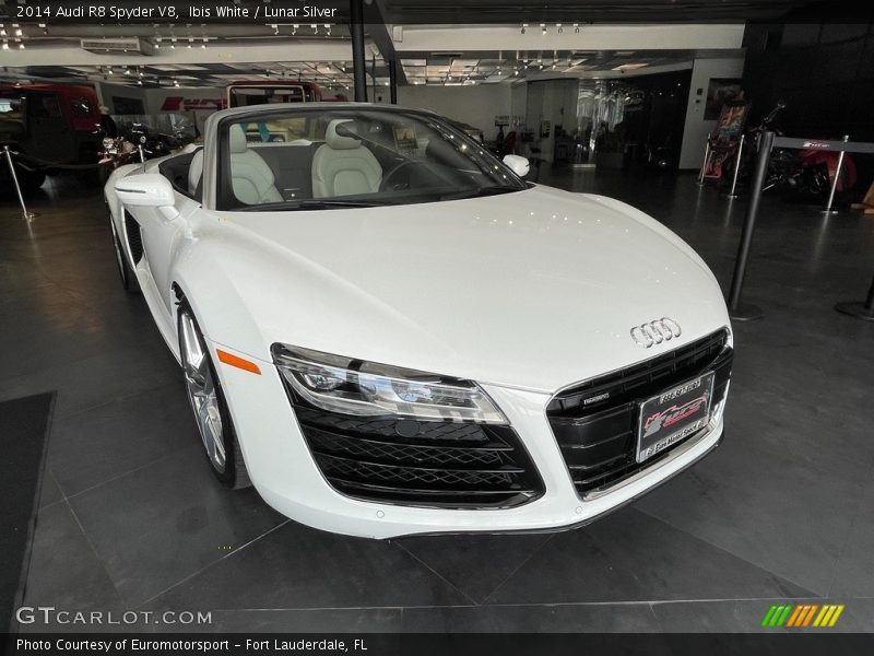 Ibis White / Lunar Silver 2014 Audi R8 Spyder V8