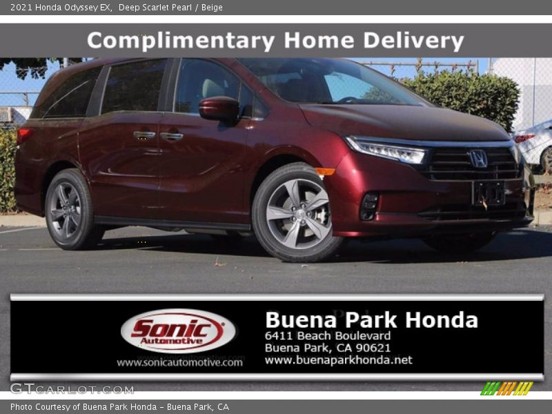 Deep Scarlet Pearl / Beige 2021 Honda Odyssey EX