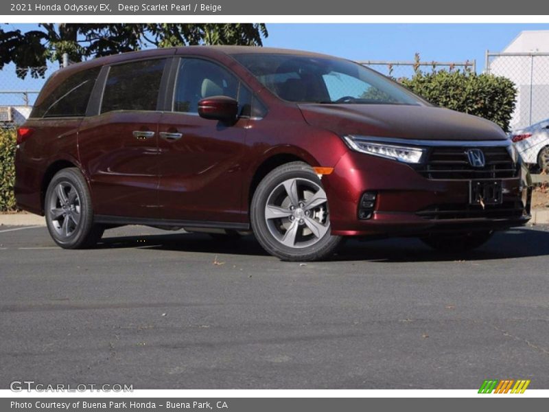 Deep Scarlet Pearl / Beige 2021 Honda Odyssey EX