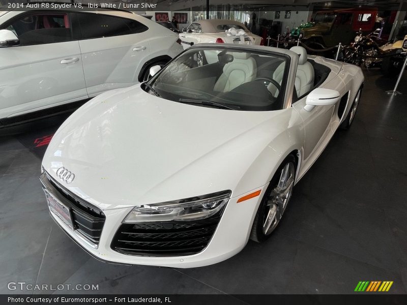 Ibis White / Lunar Silver 2014 Audi R8 Spyder V8